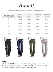 Acelitt Womens Casual Pants Capris Drawstring