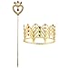 BLUE PANDA 2-Pack of Princess Crown Tiara and Imitation Scepter - Princess Fairy Wand and Imitation Royal Rhinestone Crown for Kids, Little Girls, Gold