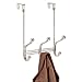 mDesign Decorative Over Door 6 Hook Steel Storage Organizer Rack for Coats, Hoodies, Hats, Scarves, Purses, Leashes, Bath Towels, Robes, Clothing - Satin
