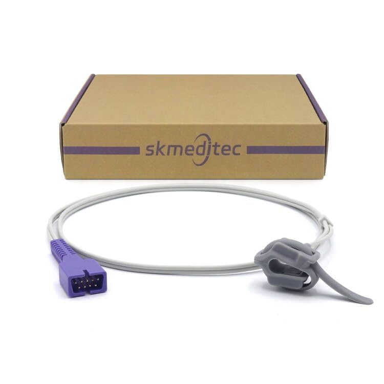 Reusable SpO2 Sensor for Neonate Compatible with Nellcor Oximax Cable, 3.2 FT Neonatal Silicone Soft Foot Wrap Probe with 9 Pins Connector, Direct-Connect Replacement Cord with Chip DS-100A