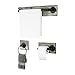 MyGift Wall-Mounted Industrial Rustic 3 pc Bathroom Fixture with Towel Bar, Towel Ring & Tissue Holder