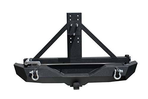 Tuff Stuff Rear Bumper & Tire Carrier W/Aluminum Handle, Textured Black, 07-18 Jeep Wrang JK