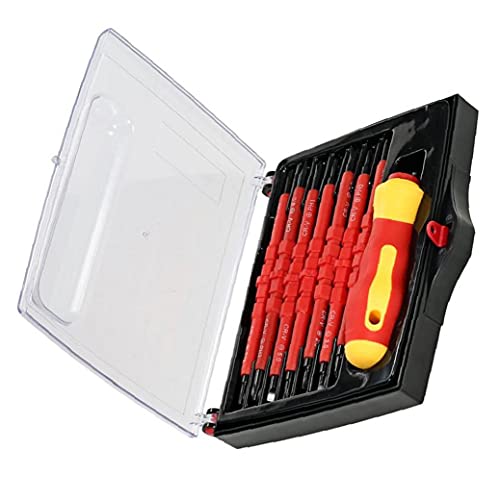NIDONE Isolierte Schraubendreher-Sätze Austauschbare Phillips Schlitz-Bits 7-in-1 Elektriker Reparatur-Werkzeug