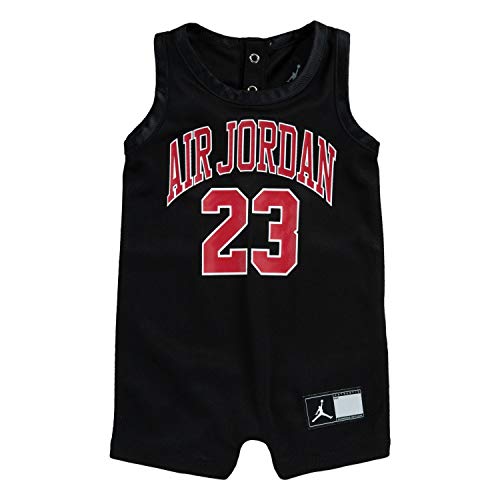 Jordan Baby Basketball Jersey Romper (Black(556169-023)/Red, 6 Months)
