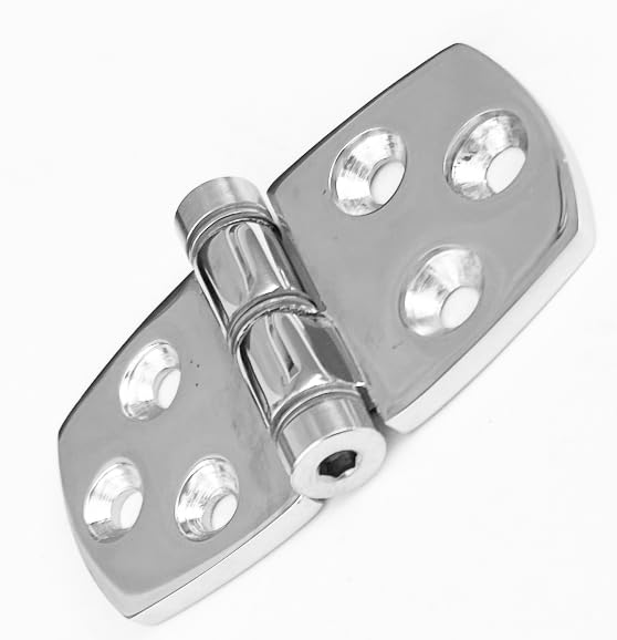 MarinePartDepot Heavy Duty 316 Stainless Steel Marine Friction Hinge 3" x 1.5" Top Mount - Corrosion-Resistant for Lids & Doors