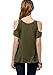 Urban CoCo Women's Vogue Shoulder Off Wide Hem Design Top Shirt (Army Green, S)