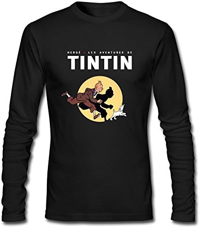 ZhaoHui Novelty Men Les Aventures De Tintin Et Milou Long Sleeve Tee Shirts
