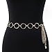 Pomeat Metal Chain Belt Circle Round O Ring Chain Belt Waist Belt for Womens - Gold