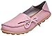 Serene Womens Pink Leather Cowhide Casual Lace Up Flat Driving Shoes Boat Slip-on Loafers - Size 8