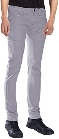Seven Souls Mens Basic Casual Color Skinny Stretch Cotton Twill Pants