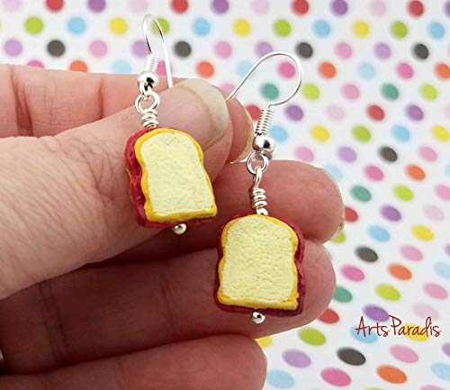 Peanut Butter And Jelly Sandwich Ceramic Dangle Earrings By