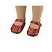 American Fashion World Red and Silver Glitter Mary Jane Shoes 2 pc. | Fits 14.5