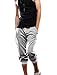 Allegra K Men Drawstring Waist Stripes Contrasr Color Capris Pants
