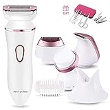 Ladies Electric Shaver, Morpilot 4 in 1 Cordless Electric Razor for Woman and Waterproof Body Hair Bikini Trimmer, Wet/Dry Rechargeable Woman Shaver with FDA Approved (4 IN 1)