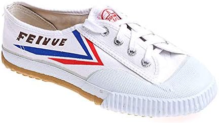 VANKER Sneaker Lightweight Shoes Unisex Design for Tai Chi Martial Arts Kung Fu Canvas + Rubber Sole Comfortable White-Size 38