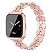 TOYOUTHS Metal Link Compatible with Fitbit Versa 2 Watch Band/Versa Lite/Versa Bands for Women Stylish Dressy Strap Bracelet Replacement Wristbands Accessories for Versa 2 Special Edition, Rose Gold