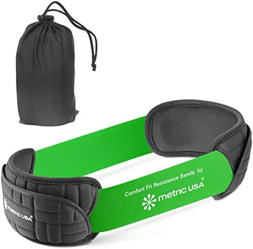 metric usa Resistance Bands with Comfort Pads Set of 5 Loop Exercise Resistance Bands for legs and butt, arms and shoulders, Strength Training, Pilates and Physical Therapy. Pads also sold separately