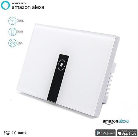 Wireless Smart Wall light Glass Touch Panel Switch，Smart Plug, No Hub Required, Wi-Fi Control your Devices from Anywhere, Works with Alexa