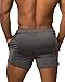Men's Fitted Shorts Bodybuilding Workout Gym Running Tight Lifting Shorts Pants, Large, Charcoal Grey