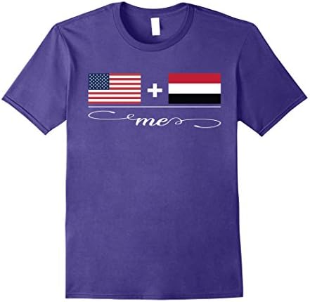 Mens American + Yemen = Me USA and Yemen Flags T-Shirt Large Purple