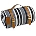 PortableAnd Extra Large Picnic & Outdoor Blanket 3 Layers for Water-Resistant Handy Mat Tote Spring Summer Black and White Striped Great for The Beach,Camping on Grass Waterproof Sandproof