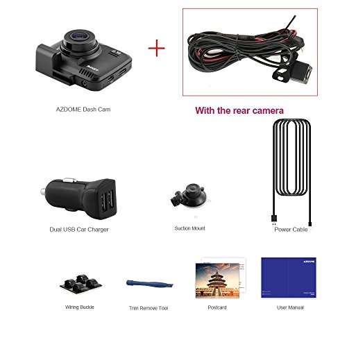 4K Ultra HD Car Dash Cam，Azdome Dual Lens Built in GPS WiFi FHD 1080P Front + VGA Rear Camera Car DVR Recorder 2160P Dash Cam Novatek 96660 Dashcam,incl.2 Port car Charger - Thumbnail 5