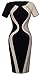 HOMEYEE Women's Vintage Short Sleeve Colorblock Illusion Cocktail Dress B315