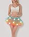 Women LED Tutu Light Up Neon Rainbow 5 Layered Party Dance Tulle Skirt Rainbow