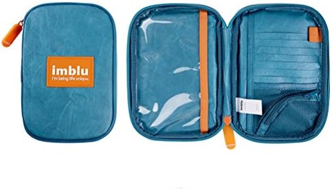 Imblu Multi-Functional Travel Document Organizer, Stylish Travel Wallets, Passport Covers, Credit Card Holders for Men &amp; Women, Passport Holder Perfect For Your IPhone, Boarding Passes (Navy Blue)