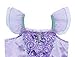 HenzWorld Princess Costume Mermaid Dress Up Role Pretend Cosplay Birthday Party Patchwork Ruffle Fish Scale Christmas Outfit Jewelry Accessories Gloves Little Girls 4-5 Years