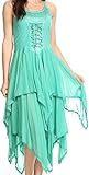 Sakkas Lady Mary Jacquard Corset Style Bodice Lightweight Handkerchief Hem Dress