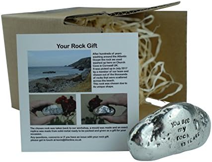 Pirantin 13Th Anniversary You Are My Rock Gift Idea Solid Metal Heavy Polished Rock Gift For 13 Year Anniversary
