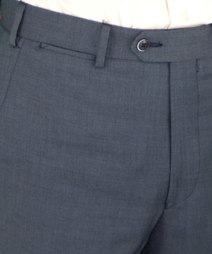 Blue Two Button Ticket Pocket Suit 