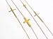 GlitterLounge Sideways Petite Cross Necklace .925 Solid Silver Gold Tone Women's Horizontal Cross Pendant Gift Box
