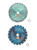 Renegade Blade 2pk-8"-Combo Pack - (1) 20 Teeth Hawk & (1) 44 Teeth Viper - Hybrid Pack Carbide Brush Cutter Weed Eater Blades - 203mm Diameter
