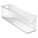 mDesign Plastic Kitchen Organizer - Storage Holder Bin with Handles for Pantry, Cupboard, Cabinet, Fridge/Freezer, Shelves, and Counter - Holds Canned Food, Snacks - Clear