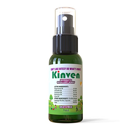 Kinven Mosquito Repellent Spray for Kids & Adults, Safe, Non-toxic, DEET-free, Long-lasting Anti-mosquito Bite Protection, with natural oils, 1oz