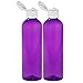 MoYo Natural Labs 8 oz Travel Bottles, Empty Travel Containers with Flip Caps, BPA Free PET Plastic Squeezable Toiletry/Cosmetic Bottles (2 pack, Purple)
