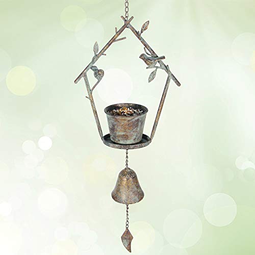 Kimdio Hanging Bird Feeder Tray Bell Seed Tray for Bird Feeders, Outdoor Garden Backyard Decorative Great for Attracting Pet Hummingbird Feeder with 3.5 inch-Dia - Thumbnail 2