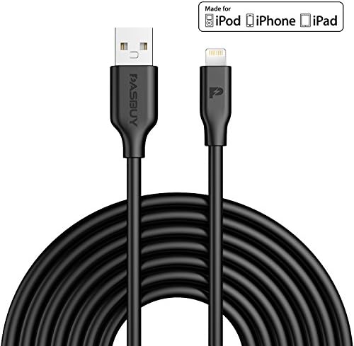 [Apple MFi Certified] PASBUY 6.6 Ft Lightning to USB Data Sync Charging Cable[Model# P5088A] for iPhone X iPhone 8, 8 Plus, 7, 7 Plus, 6, 6s 6 6s Plus, 5s, iPod and iPad (Black)