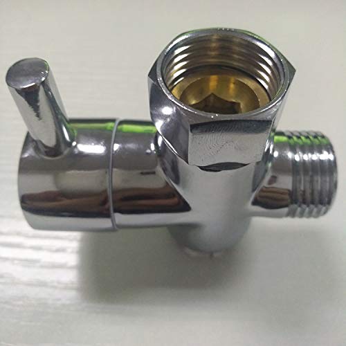 Zengest General Purpose Interface Shower Arm Diverter Valve for Hand Shower Head and Fixed Spray Head, Chrome Nut Type