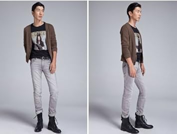 Amazon Co Jp Ko Sen B 1228 送料無料 男デニム ジーンズ メンズボトムス メンズスタイル パンツ ストレート デニム パンツ 足長 脚長 写真のように M スポーツ アウトドア