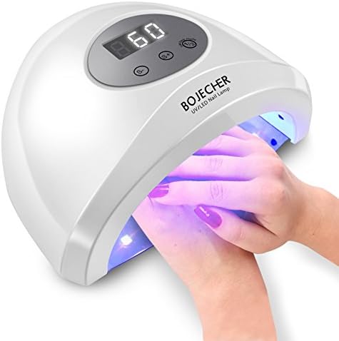 UV LED Nail Lamp Nail Dryer BOJECHER 24W/48W Professional Gel Curing Lamp for Fingernail & Toenail Harmless Light Quick Dry Auto On/Off Sensor with 5 Timer Settings for Gel Polishes for Salon at Home