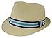 Rising Star Straw With Stripe Band In Blue Fedora Hat - Toddler, Cream
