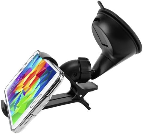 One Hand Operation Car Mount Dash and Windshield Holder for Huawei Ascend P6 P7 - Alcatel OneTouch - LG Exceed 2 - Optimus G Pro, Lite, Vista, Vista 2 - Samsung Galaxy Alpha, Round, Core Prime
