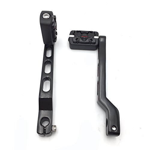 HTT Group Motorcycle Black Aluminum Heel/Toe Shift Levers with Grooved Zombie Shifter Pegs For Harley Davidson Trike 2008 and later