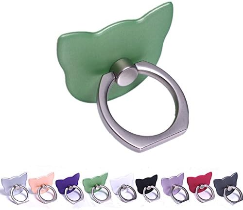 Finger Grip Phone Holder, Cammyllc 360 Degree Finger Grip Desk Stand Ring Holder Car Mount Universal Campatible With All Cellphone, for iPhone Samsung etc.. (Cat Green)