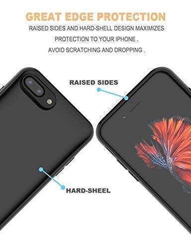 iPhone 7 Plus / 8 Plus Battery Case, Slim Charger Power Case Headphone Support with 5500mAh for iPhone 5.5-inch, Best Portable Smart External Protective Battery Case iBatrycas (Black)