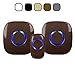 SadoTech Wireless Doorbells for Home, Apartments, Businesses, Classrooms, etc. - 1 Door Bell Ringer & 2 Plug-In Chime Receiver, Battery Operated, Easy-to-Use, Wireless Doorbell w/LED Flash, Brown