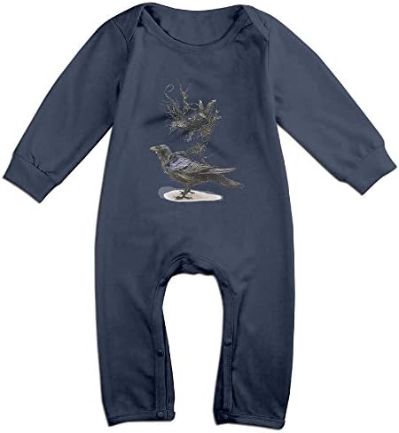 Vvw4 Crow BirdNewborn Kids Baby Long Sleeve Unisex Romper Jumpsuit Outfits Clothes